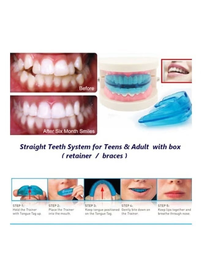 Ocean - Tooth Orthodontic Appliance Trainer, Alignment Braces Mouthpieces Teeth Retainer, Orthodontic Retainer Braces Trainer Alignment Braces Dental Appliance for Adult (Blue) - Image 1