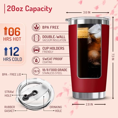 ZAGKOO Mothers Day Gifts for Mom from Daughter, Son, Kids - Funny Mom Gift - Mama Coffee Cup My Favorite Child Gave Me This Cup - Birthday, Mothers Day, Christmas Gift Idea - 20oz Stainless Steel Red Tumbler - Image 4