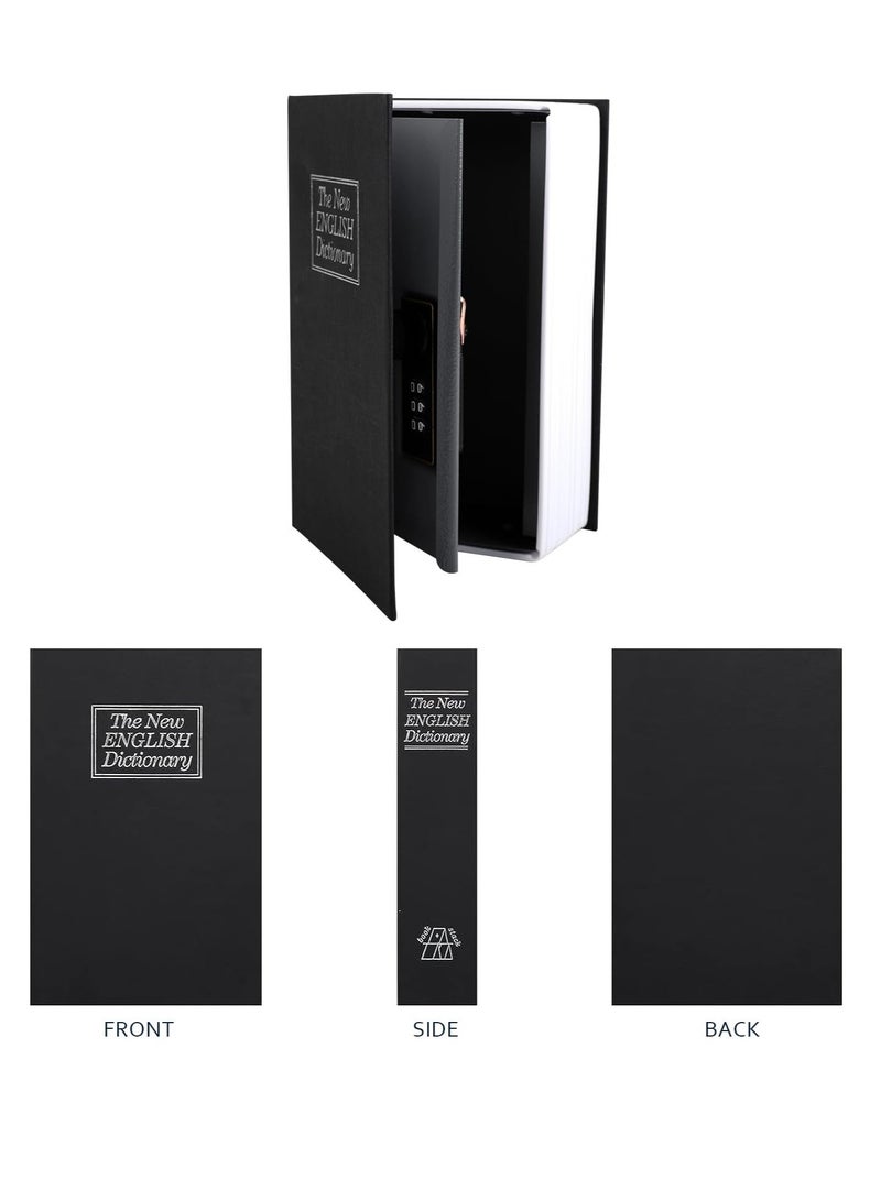Excefore Diversion Book Safe with Combination Lock, Upgrade Dictionary Diversion Safe Secret Hidden Box for Home Office, Dictionary Diversion Metal Safe Lock Box (5.6D*11.7W*17.8H CM, Black Small)  - Image 3