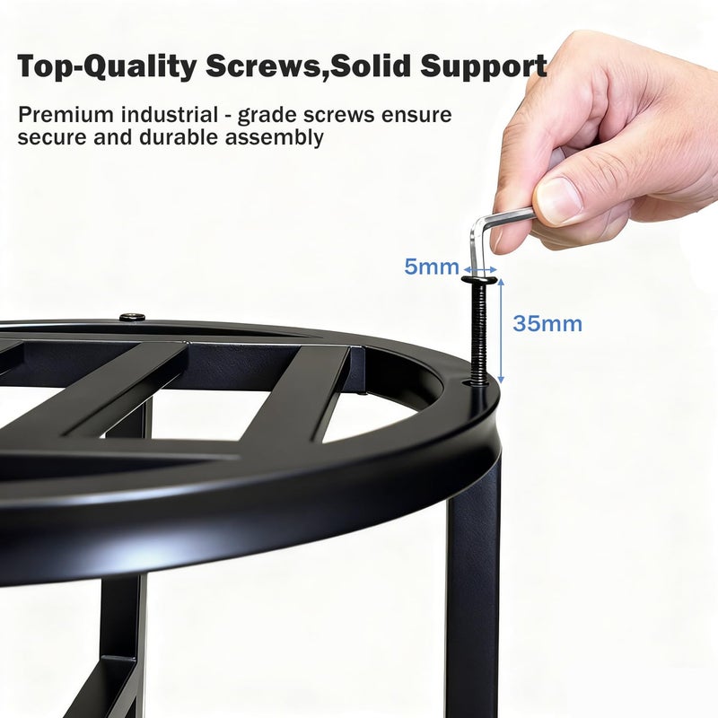 Hongsane Plant Stand Indoor Outdoor,13 Inch Tall Metal Plant Stands Riser,Heavy Duty Wrought Iron Pedestal Holders for Large Flower Pot,Outside Rust-Proof Black Flower Display Shelf for Patio,2-Pack - Image 5