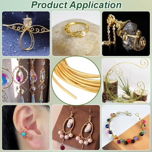 ART IFACT 10 Meters Brass Wire - 19 Gauge (1.016 mm Diameter) - Golden Wire for Jewellery - DIY Jewellery & Artistic - Imitation Jewellery Part - Image 5