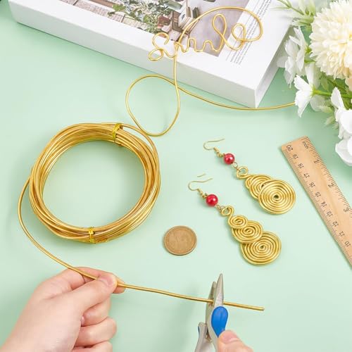 ART IFACT 10 Meters Brass Wire - 19 Gauge (1.016 mm Diameter) - Golden Wire for Jewellery - DIY Jewellery & Artistic - Imitation Jewellery Part - Image 3