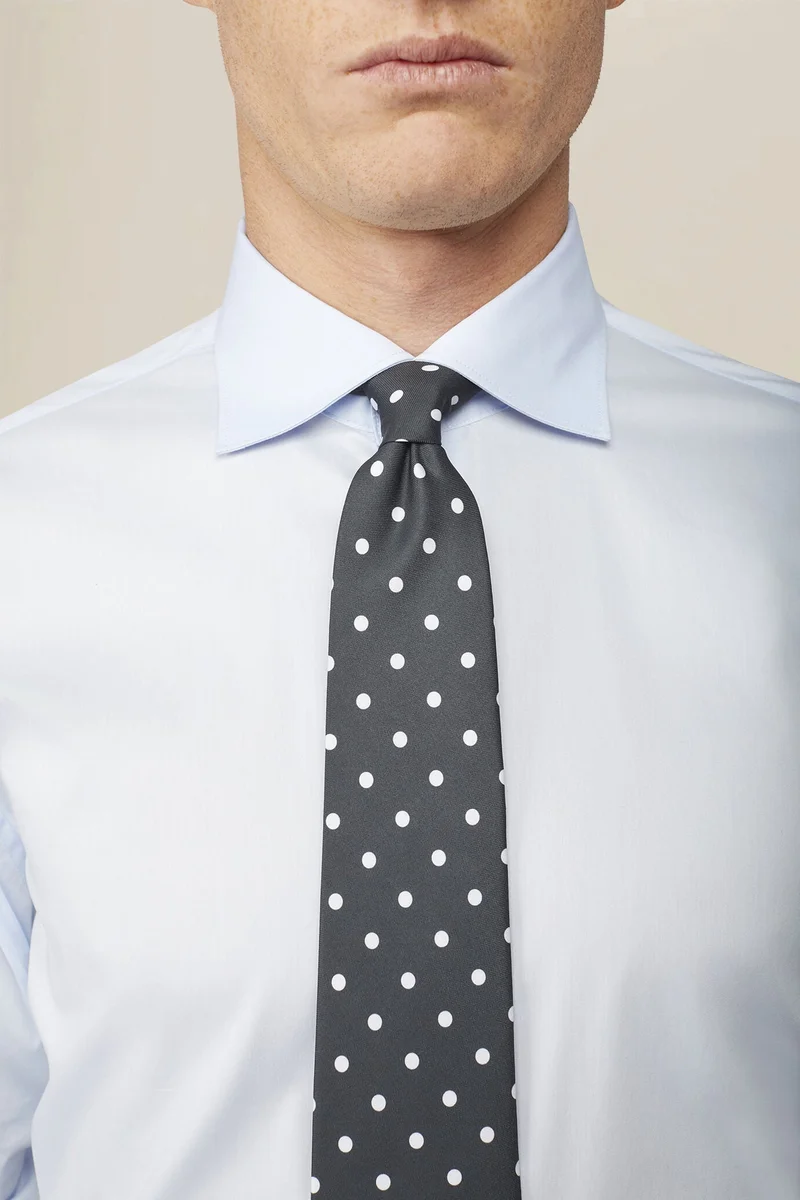 Doppelganger Men's tie with micro polka dots - Green/White