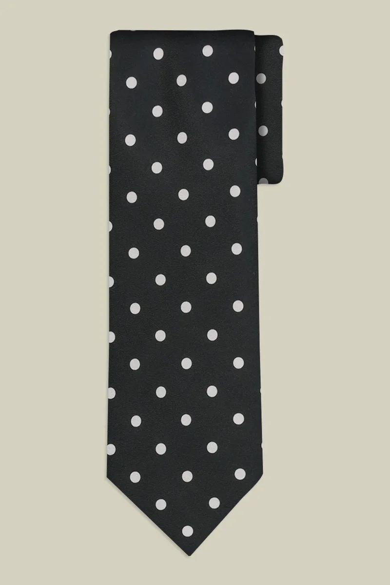 Doppelganger Men's tie with micro polka dots - Green/White