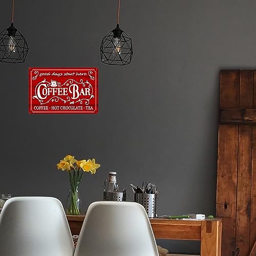 tosles Vintage Coffee Bar Sign Kitchen Coffee Bar Wall Decor Christmas Coffee Metal Signs Tea Bar Accessories Hot Chocolate Tin Sign Home Coffee Corner Decor Items Hot Cocoa Station Sign 8 x 12 Inch - Image 4