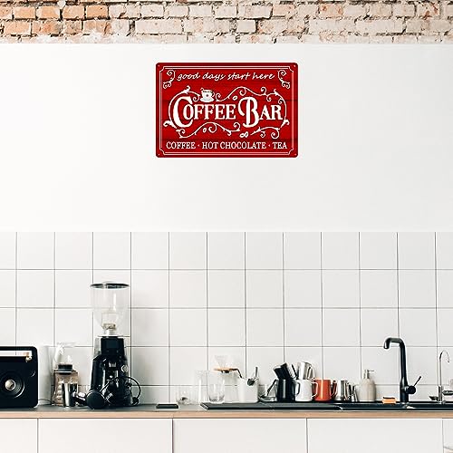 tosles Vintage Coffee Bar Sign Kitchen Coffee Bar Wall Decor Christmas Coffee Metal Signs Tea Bar Accessories Hot Chocolate Tin Sign Home Coffee Corner Decor Items Hot Cocoa Station Sign 8 x 12 Inch - Image 5