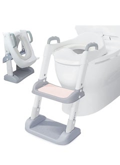 Gonice Potty Training Seat, Toddler Step Stool, 2 in 1 Potty Training Toilet for Kids, Baby Seat with Splash Guard and Anti-Slip Pad for Boys Girls Potty Training  - Image 1
