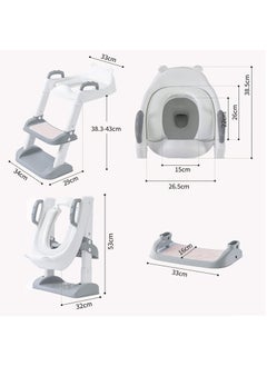 Gonice Potty Training Seat, Toddler Step Stool, 2 in 1 Potty Training Toilet for Kids, Baby Seat with Splash Guard and Anti-Slip Pad for Boys Girls Potty Training  - Image 4