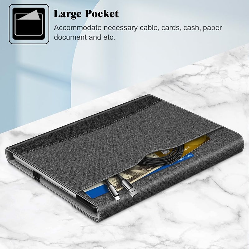 Fintie Case for 13 Inch Microsoft Surface Pro 11/10/9 - Multiple Angle Viewing Portfolio Business Cover with Pocket & Stylus Holder, Compatible with Type Cover Keyboard, Gray - Image 5