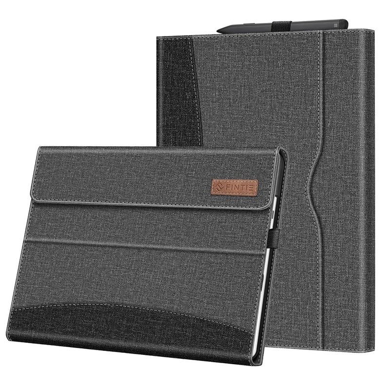 Fintie Case for 13 Inch Microsoft Surface Pro 11/10/9 - Multiple Angle Viewing Portfolio Business Cover with Pocket & Stylus Holder, Compatible with Type Cover Keyboard, Gray - Image 1
