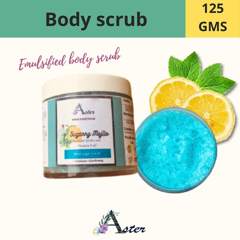 Aster Sugarry mojito body scrub non greasy scrub Exfoliation citrus and peppermint fragrance 125 GMS body scrub No Parabens and sulphate All skin type - Image 3