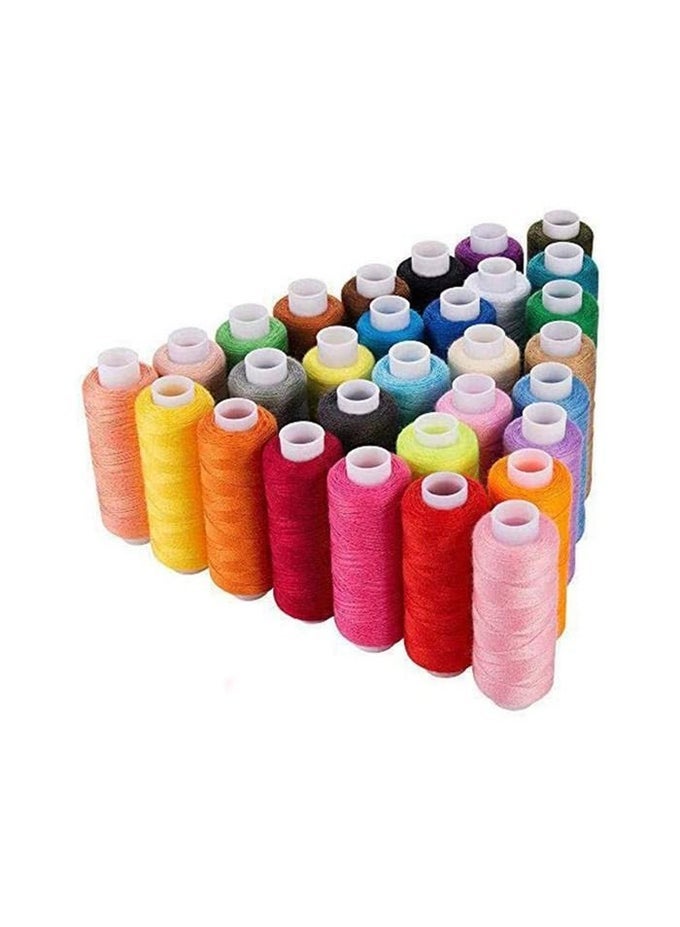 SEWING THREADS KIT 30 PCS 250 YDS ASSORTED COLORS FOR DIY CRAFT ALSO USE THIS SPOOL FOR HAND AND MACHINE