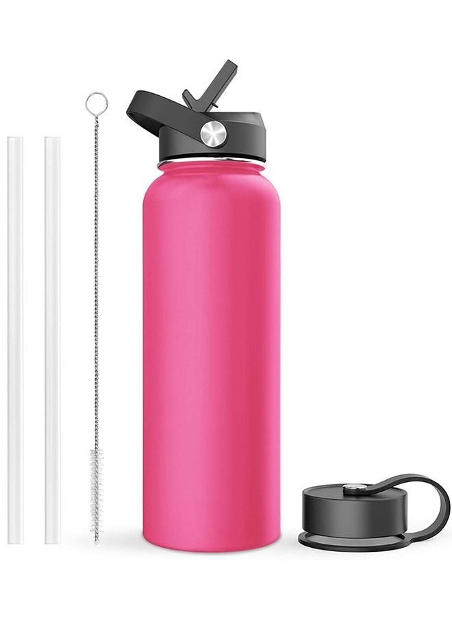 Taiahiro - Stainless Steel Water Bottle (Cold for 48 Hrs, Hot for 24 Hrs)Vacuum Insulated Water Bottle with Straw Lid and Flex Cap (Double Wall, Wide Mouth, BPA Free, Leak Proof, Sweat Free) - Image 1