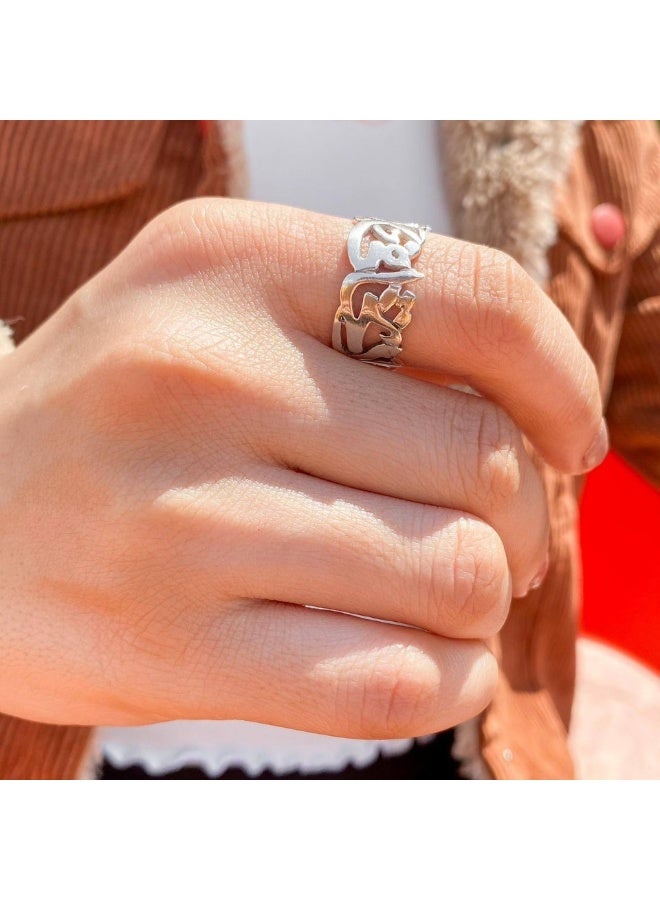 osir A 925 sterling silver ring with an adjustable size, engraved with the quote: *“Do not be afraid, nor be sad.”* - Image 1