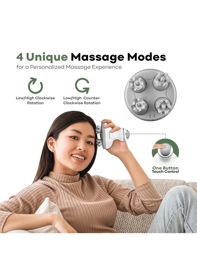 adomii Electric Scalp Massager for Headache & Stress Relief - Cordless, Handheld Head Massager for Scalp w/ 84 Kneading Nodes for Deep Clean - Waterproof & Pet-Friendly Tool - Ideal Gift - Image 4