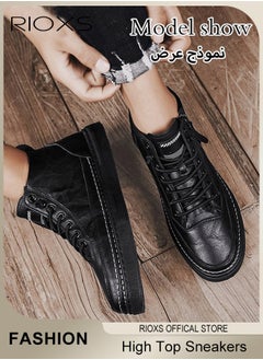 Men's Casual Leather Boots,Fashion High Top Sneaker,Lightweight Lace Up Flat Shoes,Dressy Sneaker Ankle Boot For Men,Daily Walking Shoes For Office Family Parties Holiday Travel, Pair With Jeans Jacks Coat - pzsku/ZDF0EB29A9DB6BE6A882CZ/45/_/1739612877/c6bcf500-a1a8-4459-bf35-67ad4278303b