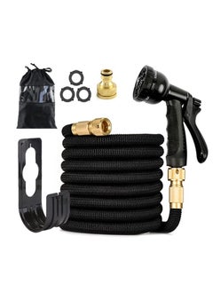 Generic Expandable Garden Hose, Three Times Shrink with 8 Nozzle Patterns, Extra Strength Fabric Double Latex Core Hose, for Garden,House,Cleaning Pet,Bathing,Car Washing  - Image 1