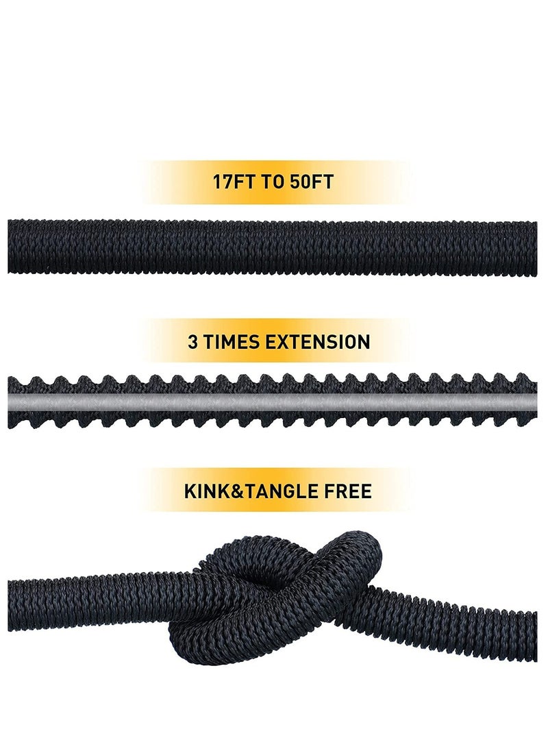 Generic - Expandable Garden Hose, Three Times Shrink with 8 Nozzle Patterns, Extra Strength Fabric Double Latex Core Hose, for Garden,House,Cleaning Pet,Bathing,Car Washing - Image 1