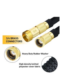 Generic Expandable Garden Hose, Three Times Shrink with 8 Nozzle Patterns, Extra Strength Fabric Double Latex Core Hose, for Garden,House,Cleaning Pet,Bathing,Car Washing  - Image 5