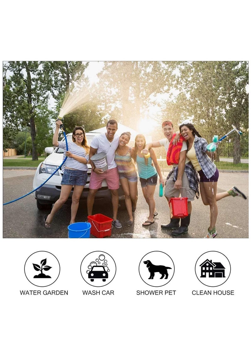 Generic - Expandable Garden Hose, Three Times Shrink with 8 Nozzle Patterns, Extra Strength Fabric Double Latex Core Hose, for Garden,House,Cleaning Pet,Bathing,Car Washing - Image 1