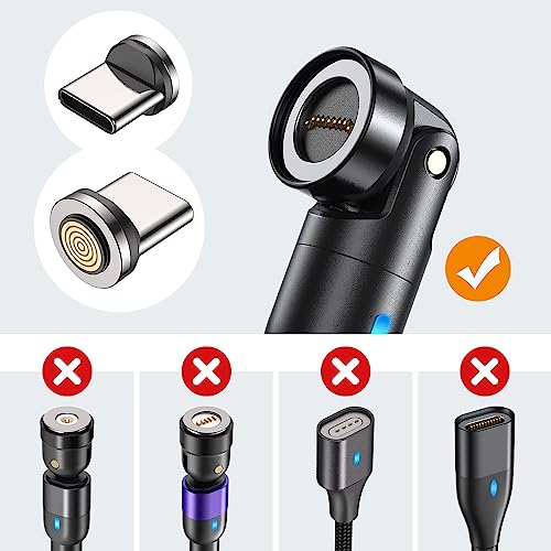 AUFU 60W/100W 9 Pin USB C Magnetic Connector/Tip/Heads (3-Pack), 360° Rotating Magnetic Phone Adapter Connector for USB C, Type C - Image 5