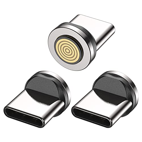 AUFU 60W/100W 9 Pin USB C Magnetic Connector/Tip/Heads (3-Pack), 360° Rotating Magnetic Phone Adapter Connector for USB C, Type C - Image 1