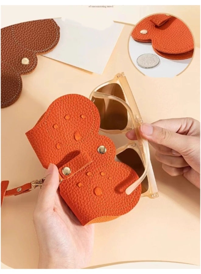 2Pieces Portable Feminine Glasses Case for Women - Shockproof Hard Shell Eyeglasses & Sunglasses Protective Pouch, On-the-Go Storage for Myopia Glasses & Sunglasses - Image 1