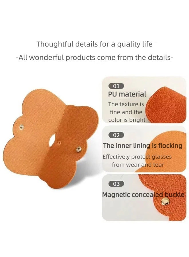 2Pieces Portable Feminine Glasses Case for Women - Shockproof Hard Shell Eyeglasses & Sunglasses Protective Pouch, On-the-Go Storage for Myopia Glasses & Sunglasses - Image 4