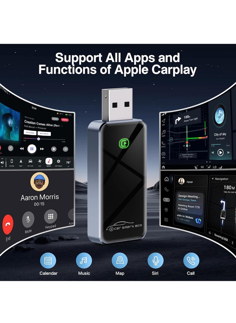 OREKO - Wireless Carplay Adapter, Convert Wired to Wireless Car Play & Android Auto 2-in-1 Adapter for Apple iPhone & Android Phone, Plug & Play, Auto Connect, No Delay, with USB C, for iOS 10+ Android 11+ - Image 1
