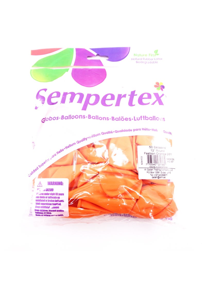 Sempertex 12-Inch Latex Balloons, Orange - Image 2