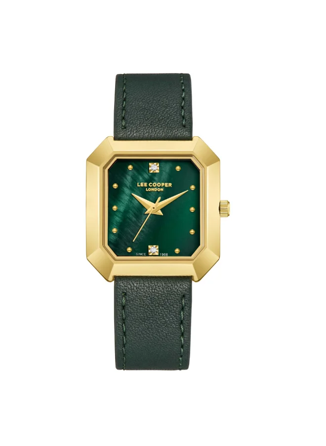 Lee Cooper Women's Watch, Analog Display and Leather Strap - LC08028.175, Black