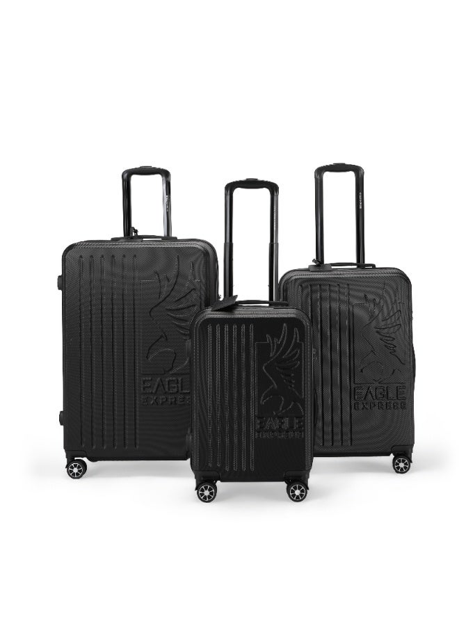 ايجل اكسبريس إيجل إكسبريس سوبيريور طقم حقائب سفر 3 قطع - أسود - صلبة ضد الخدش - غطاء حماية مجاني - ضمان لمدة عام - Image 1