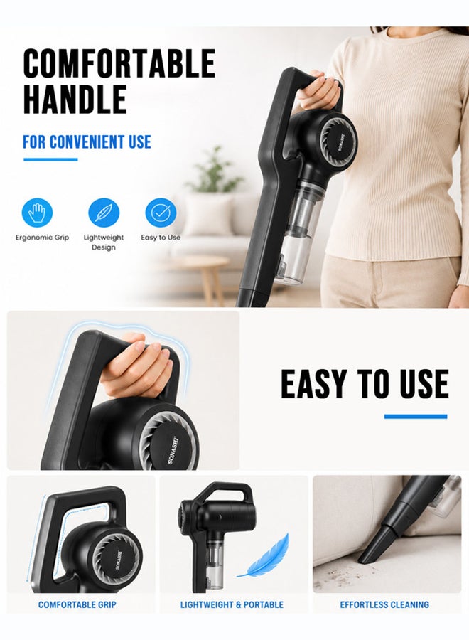 SONASHI 2-in-1 Cordless Stick Vacuum Cleaner with Handheld Mode 0.9L Dust Cup Powerful Suction Washable HEPA Filter Stainless Steel Filter Net 600W SVC-9032 Black 0.9 L 600 W SVC-9032 Blue - Image 3