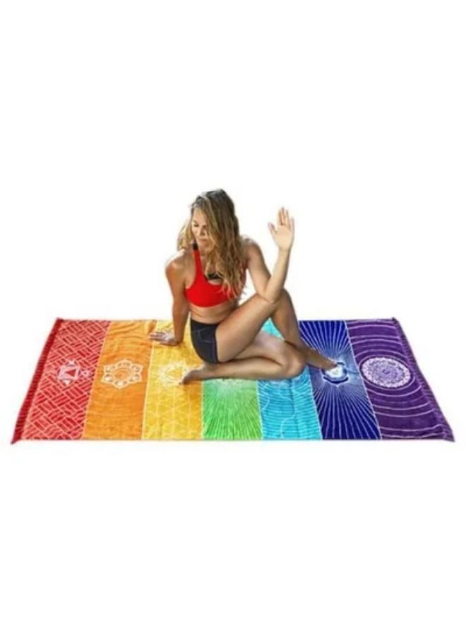 Colorful Square Beach Towel - Image 2