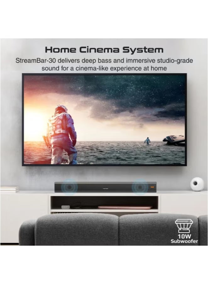 PROMATE 30W BassBoost SoundBar with Subwoofer StreamBar-30  - Image 3