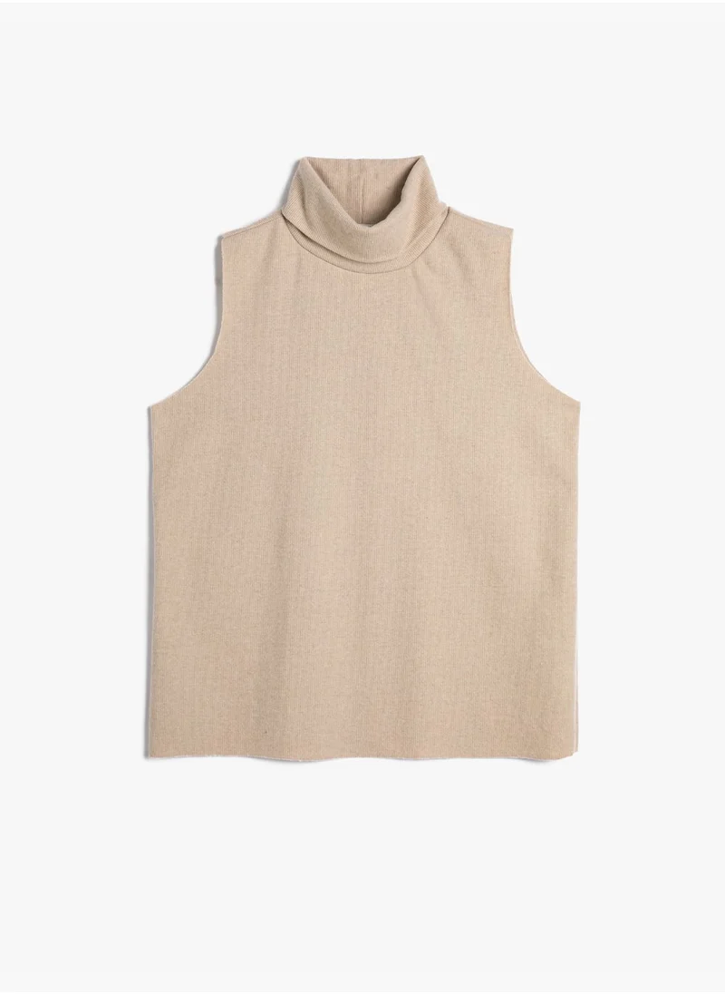 كوتون Sleeveless Basic Turtleneck Tank Top