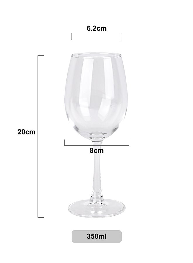 Ollieroo Wine Glasses Set of 6, 350ml Wine Glass with Stem, Perfect for Home, Restaurant, Dishwasher Safe, Lead-free, Clear, Durable Glassware - Image 4