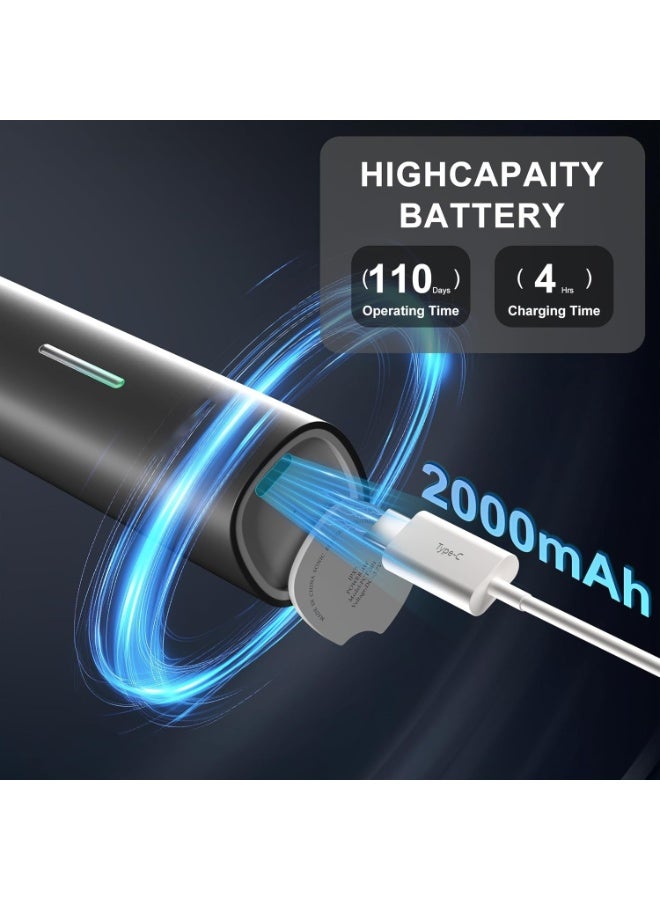 general Electric Toothbrush Wave Oscillation & Vibration Sonic Tooth Brush for Adults BASS-Brushing Technique Travel Rechargeable Toothbrushes 4 Soft Bristle Replace Heads IPX7 Gifts for Men Women Black - Image 4