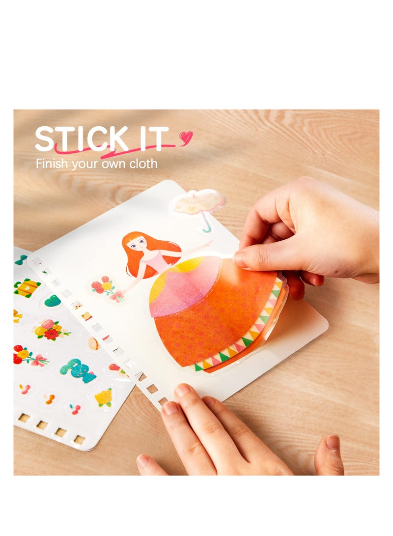 KASTWAVE Fashion Design Drawing Book for Girls, Fashion Design Sketchbook with Watercolor Painting with Watercolor Painting, Stickers, Poking, Puzzle Puncture Painting for Kids, DIY Craft Kit for 2 3 4 5 6 - Image 3