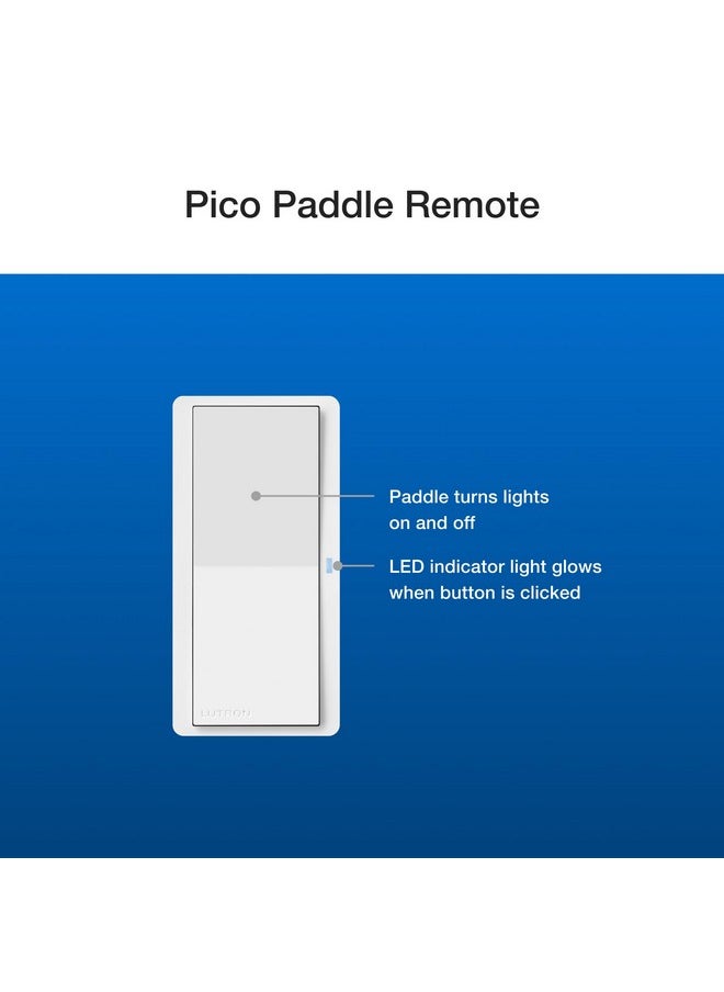 LUTRON Lutron Claro Smart Switch 3-Way Kit for Caseta Smart Lighting, with Wall Plate, Pico Paddle Remote, Wallmount Bracket, and Label Stickers, 5 Amp, Single Pole/3-Way, Neutral Required, DVRF-PKG1S-WH  - Image 5