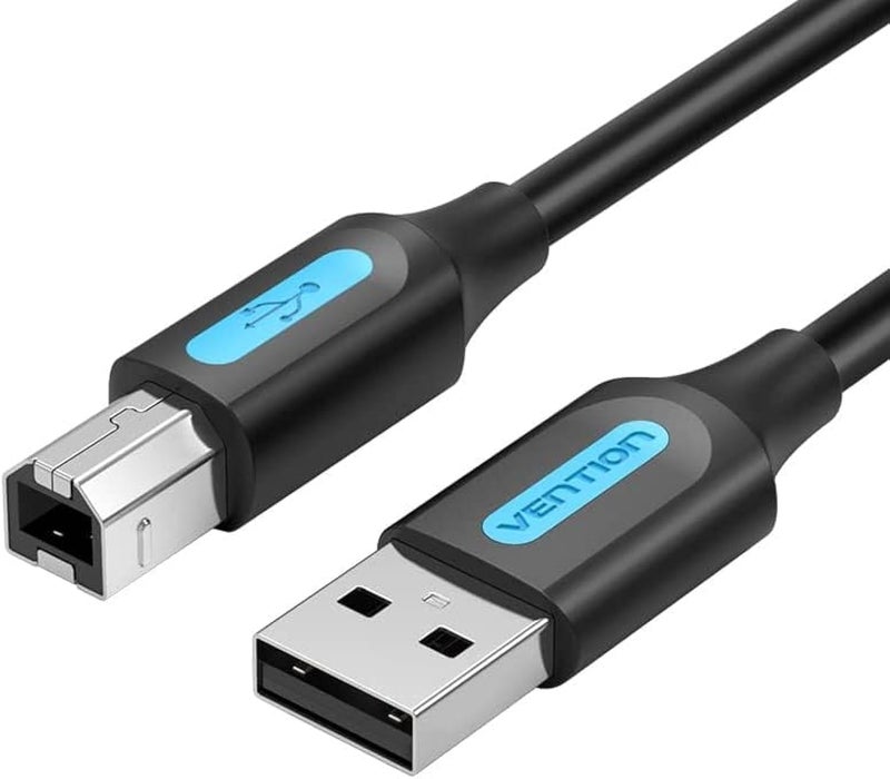 كابل طابعة USB 2.0 من VENTION، ذكر A إلى ذكر B، بسرعة 480 ميجابت في الثانية، مطلي بالنيكل، درع مزدوج (USB إلى B (طابعة))، 2 متر - Image 1