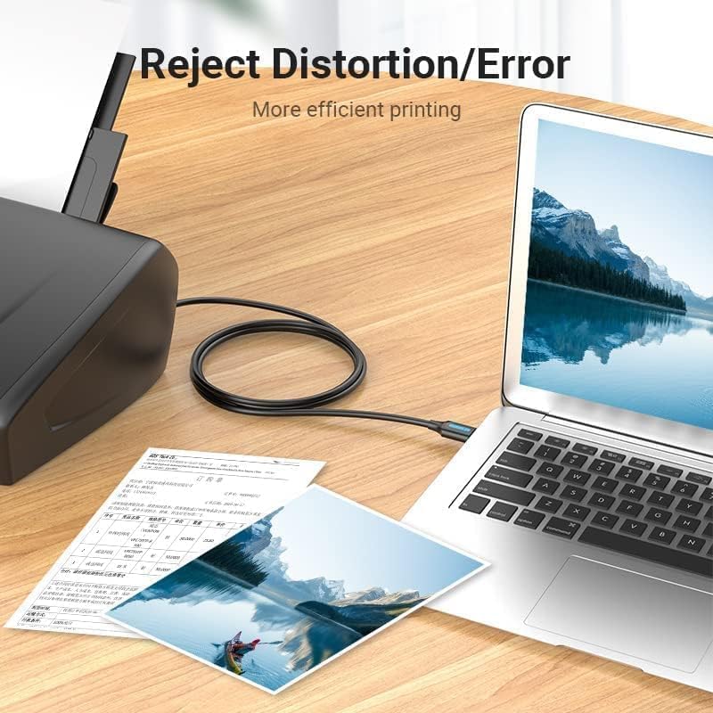 كابل طابعة USB 2.0 من VENTION، ذكر A إلى ذكر B، بسرعة 480 ميجابت في الثانية، مطلي بالنيكل، درع مزدوج (USB إلى B (طابعة))، 2 متر - Image 5