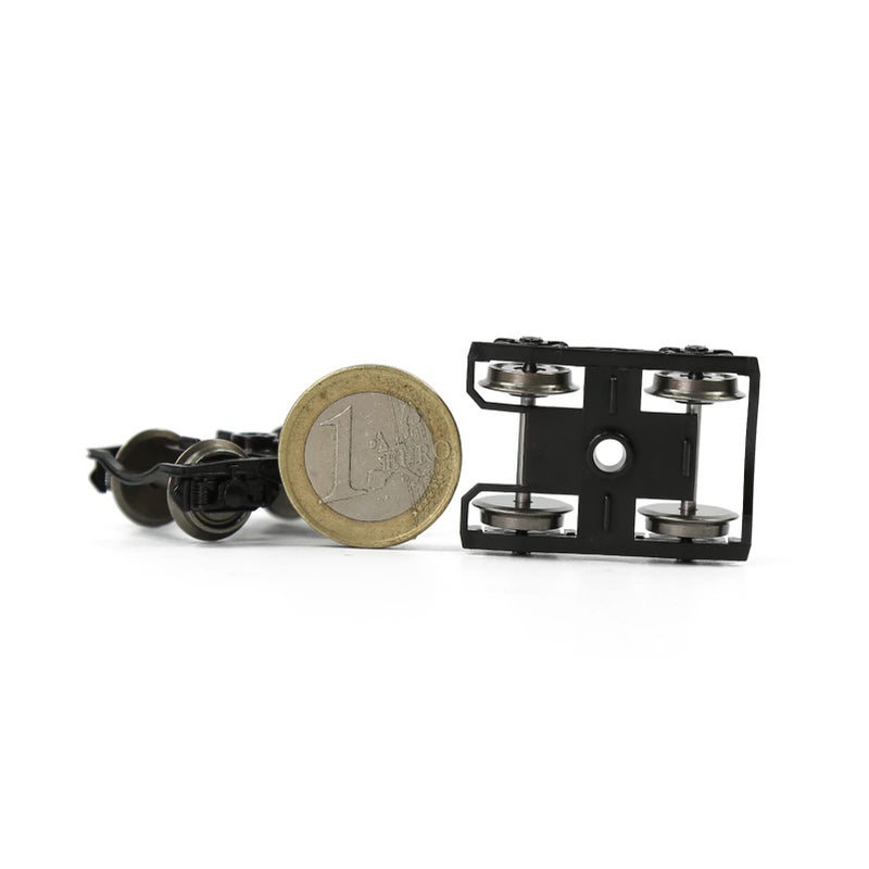 Evemodel HP0687 2 pcs 1/87 Model Train HO Scale high Rim psyllium RCOO Bogie 36" Metal Wheels Model Building kit - Image 2