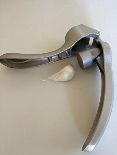 Pampered Chef Garlic Press 2575 - Easy Squeeze, Rust Proof, Ergonomic Handle - Professional Garlic Mincer & Ginger Press with Handy Cleaning Brush - Image 2