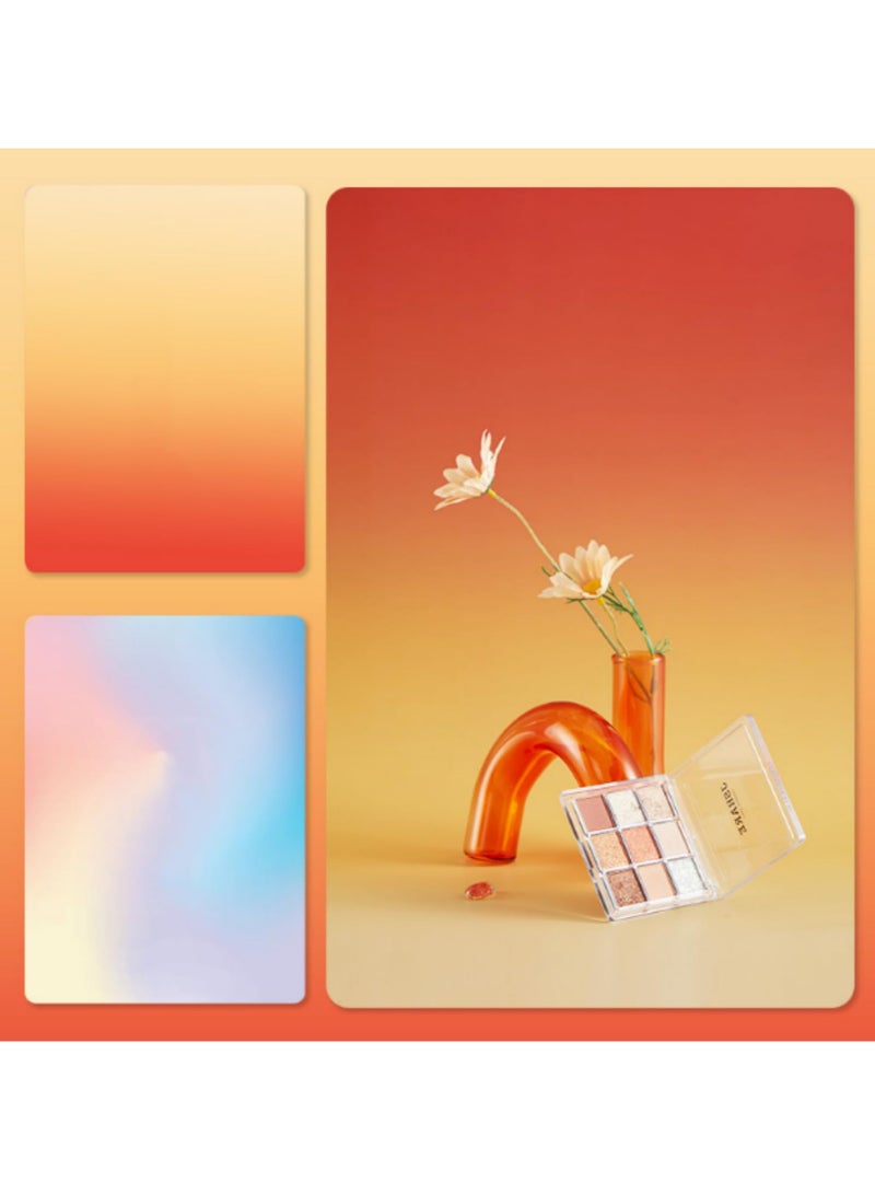 Double Sided Gradient Photography Background Paper Non Reflective Matte Finish For Cosmetic Jewelry Drink Perfume Product Photography Rainbow Sunset Color Studio Props 57X87CM - Image 2