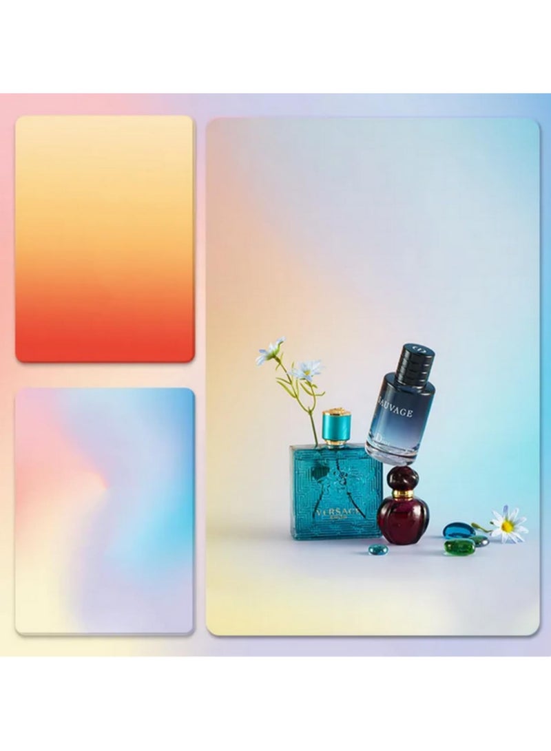 Double Sided Gradient Photography Background Paper Non Reflective Matte Finish For Cosmetic Jewelry Drink Perfume Product Photography Rainbow Sunset Color Studio Props 57X87CM - Image 1