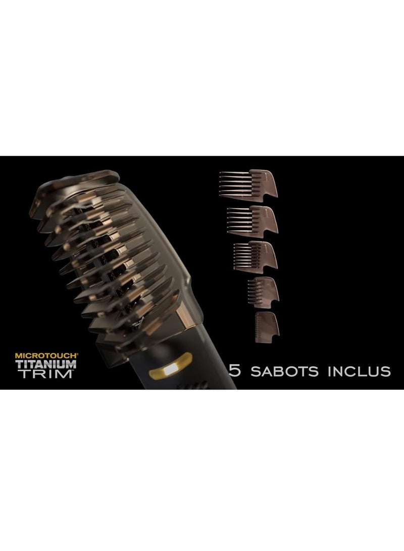 general Cordless Multi-Purpose Hair and Body Trimmer - 5 Attachments plus 2 Batteries plus 1 Cleaning Brush Stainless Steel Blades - Titanium Material - Image 2