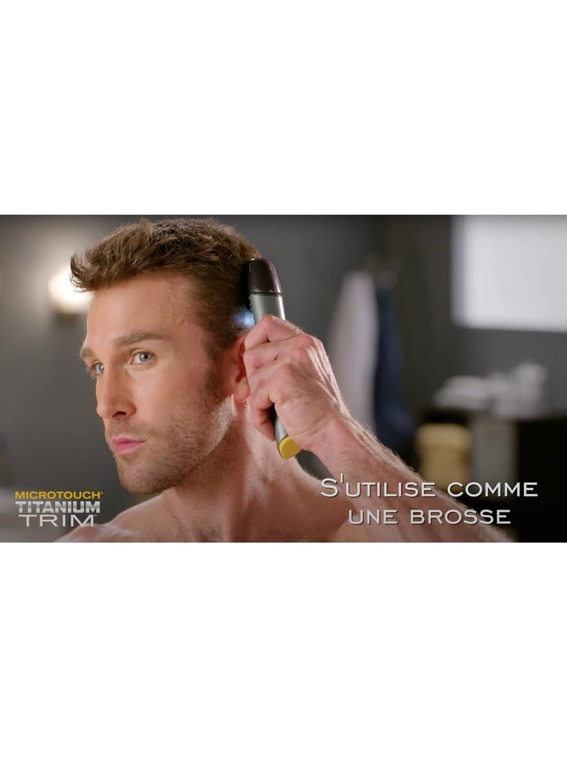 general Cordless Multi-Purpose Hair and Body Trimmer - 5 Attachments plus 2 Batteries plus 1 Cleaning Brush Stainless Steel Blades - Titanium Material - Image 3