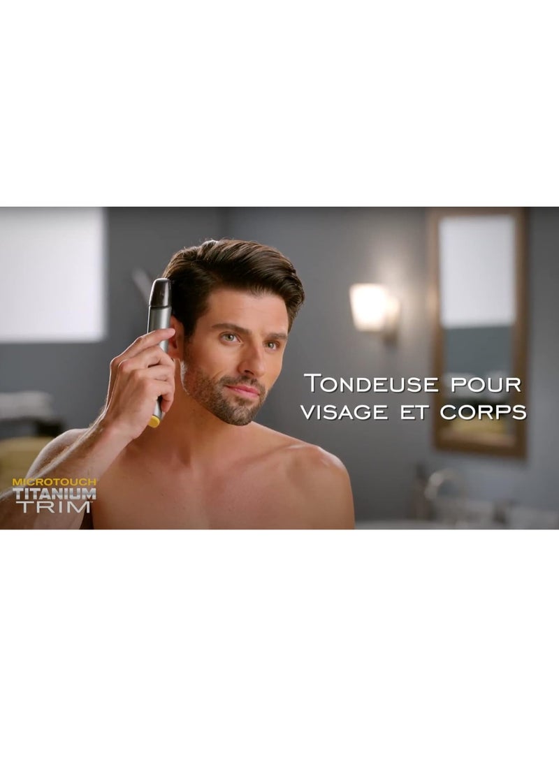 general Cordless Multi-Purpose Hair and Body Trimmer - 5 Attachments plus 2 Batteries plus 1 Cleaning Brush Stainless Steel Blades - Titanium Material - Image 4