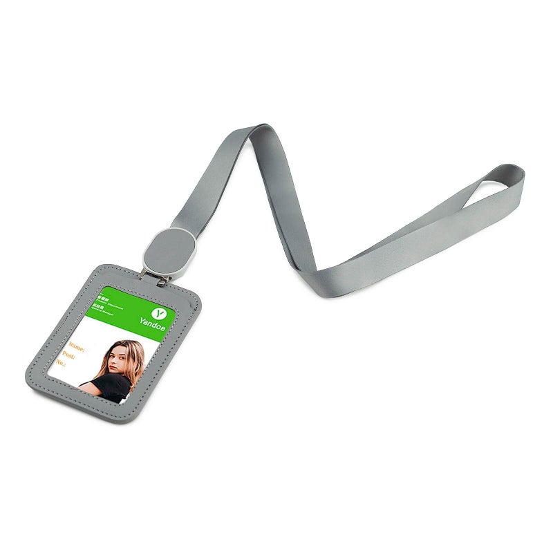ID Card Holder – Vertical, with Lanyard, Clear PVC, for Badge, Work, School